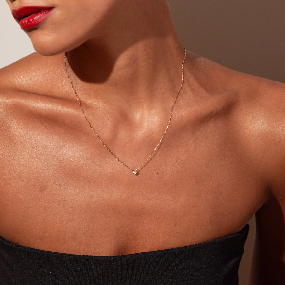 Mini Diamond Bezel Necklace