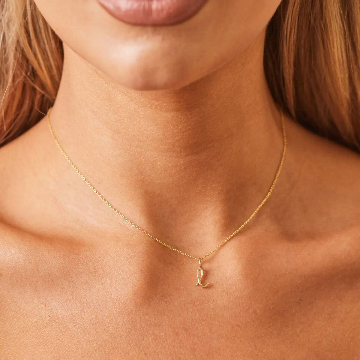 Mini Letter Charm in 14K Gold