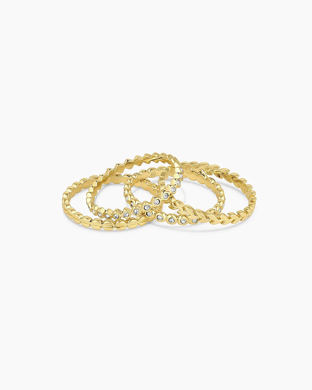 Mini Stackable Ring Set in 18K Gold Plated
