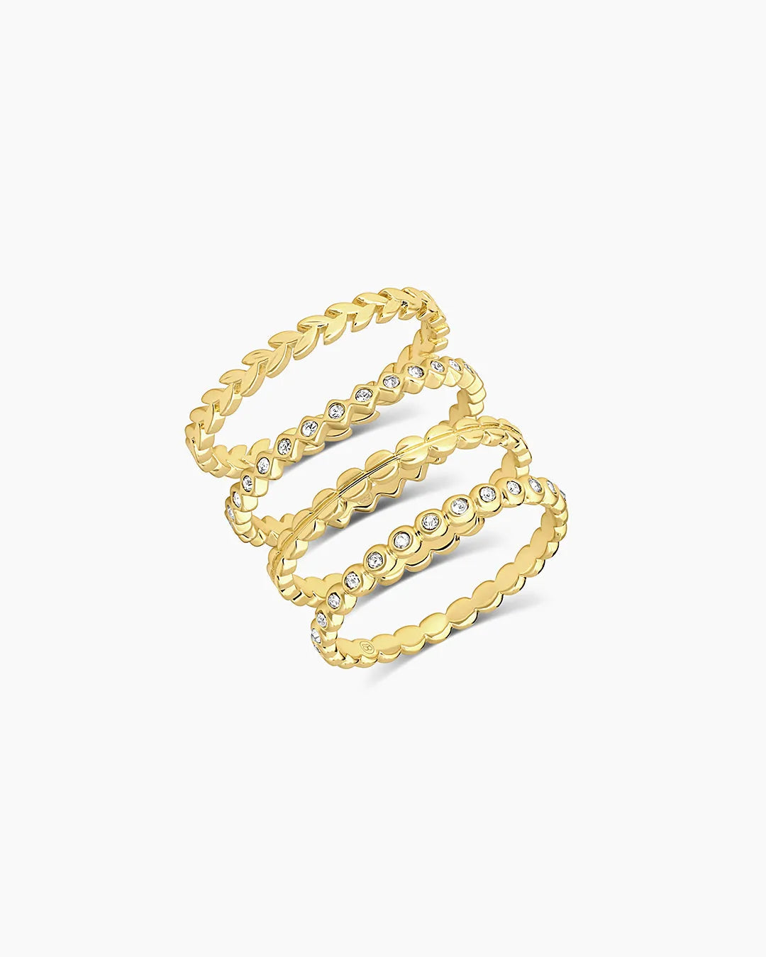 Mini Stackable Ring Set in 18K Gold Plated