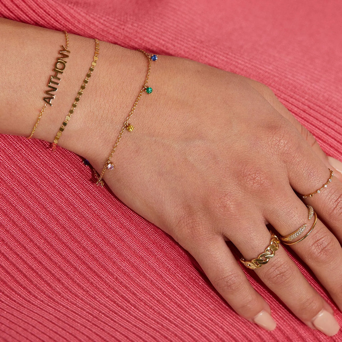 Mirror Chain Bracelet in 14K Gold