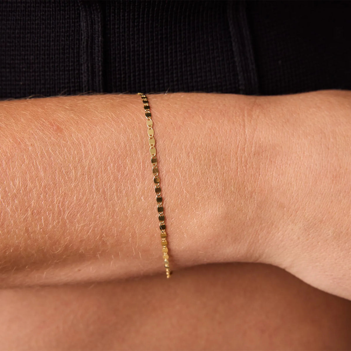 Mirror Chain Bracelet in 14K Gold
