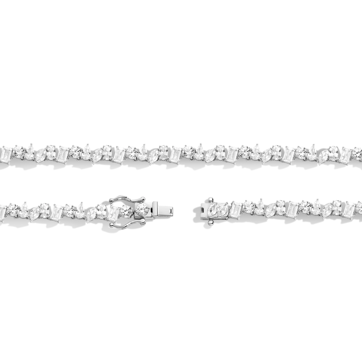 Mixed Shape Tennis Necklace