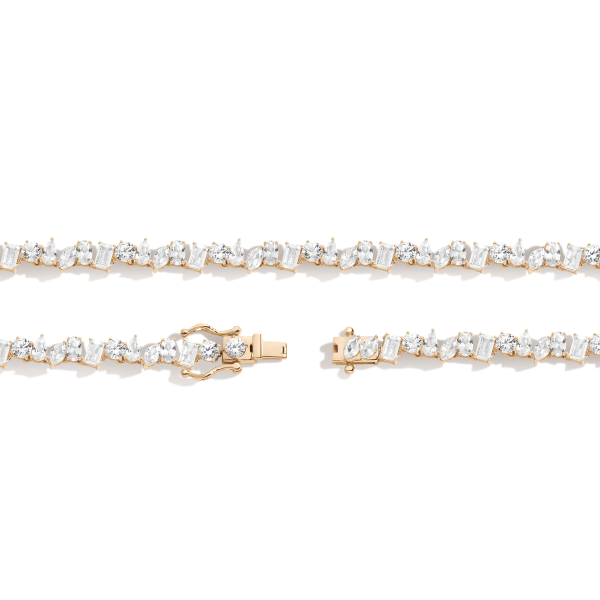 Mixed Shape Tennis Necklace