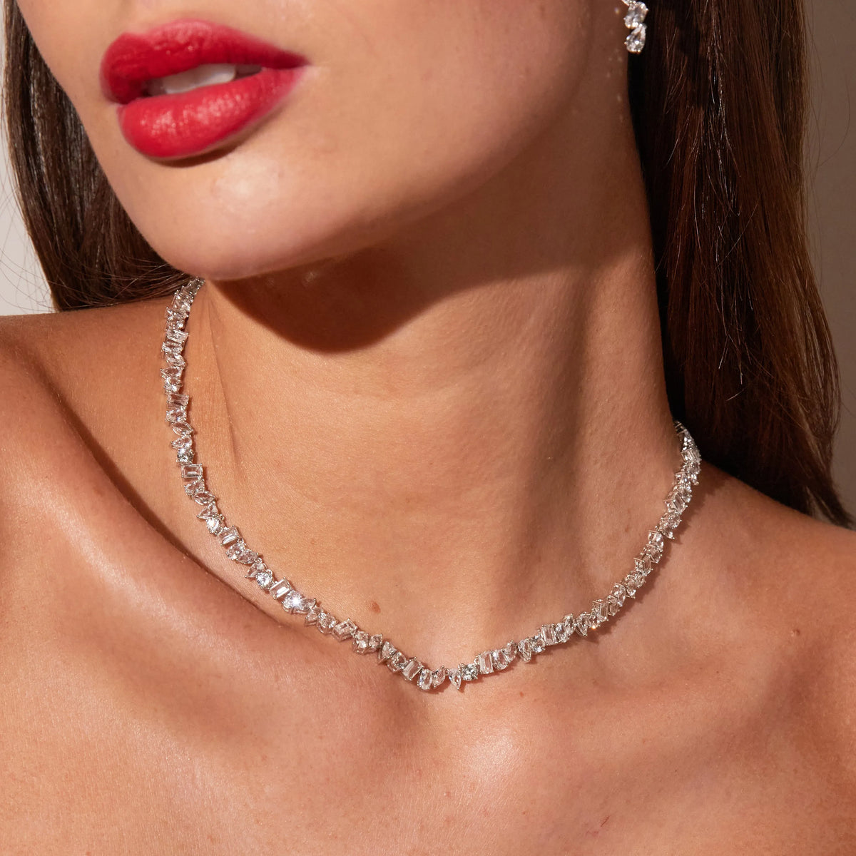 Mixed Shape Tennis Necklace