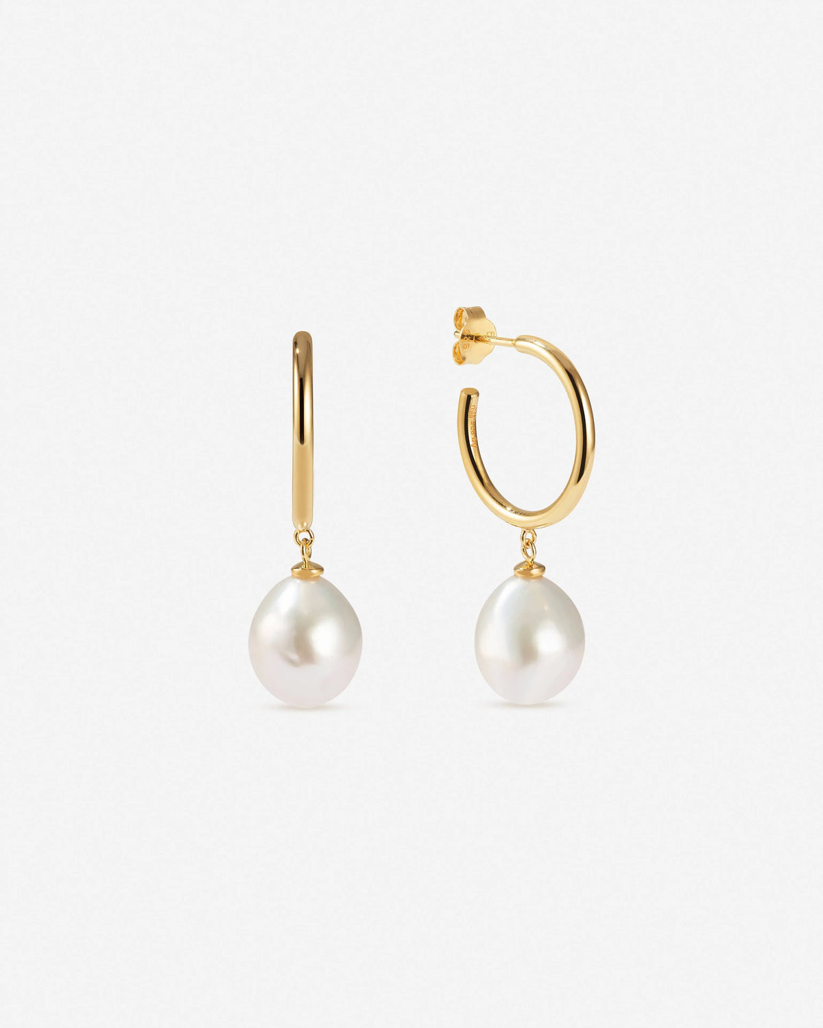 Monaco Baroque Pearl Hoop Earrings