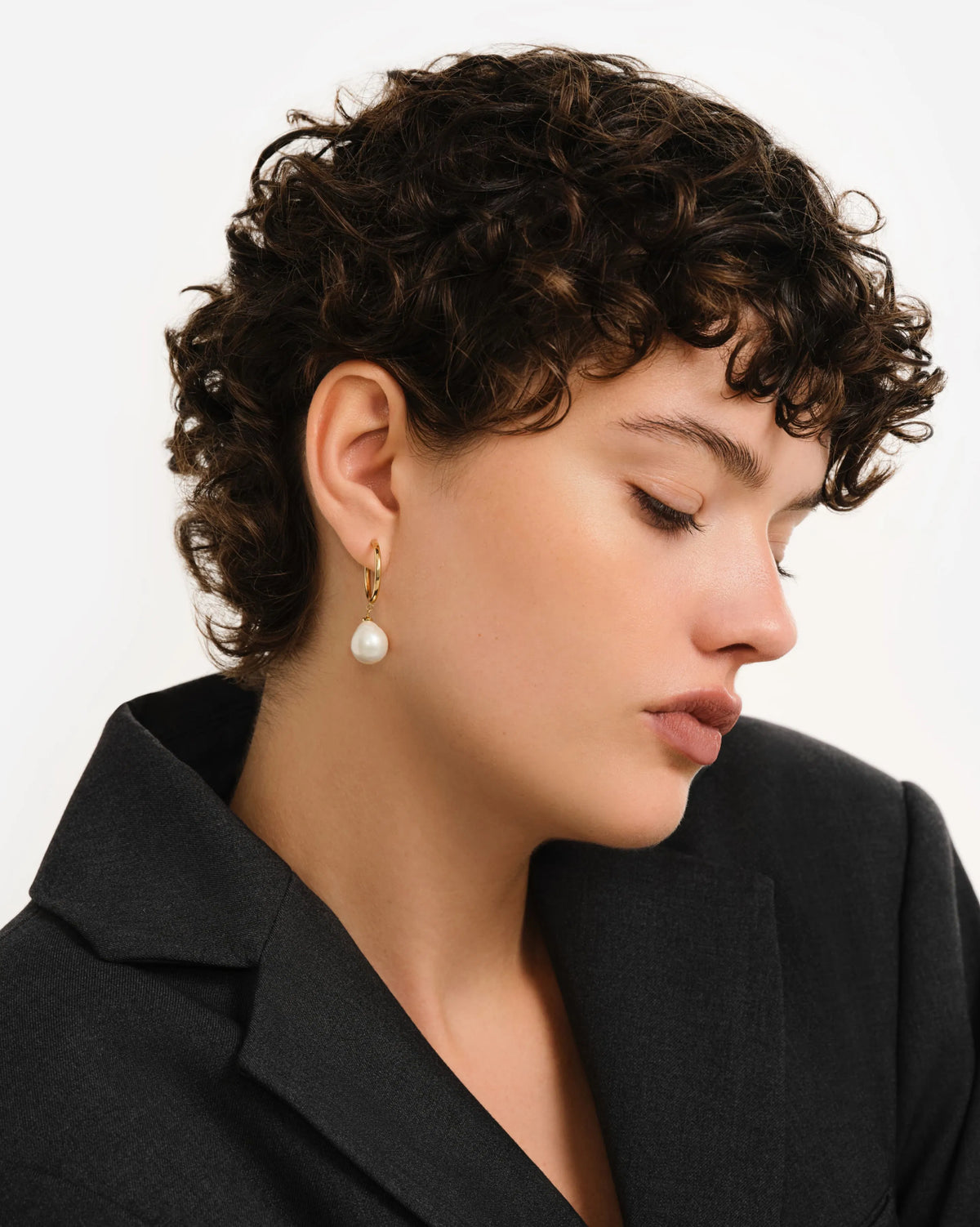 Monaco Baroque Pearl Hoop Earrings