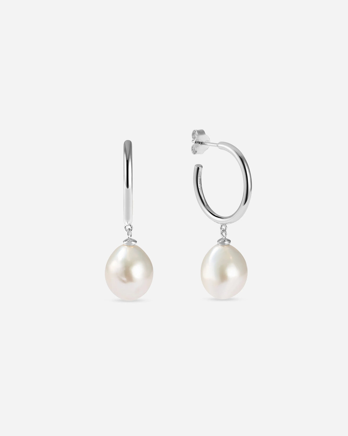 Monaco Baroque Pearl Hoop Earrings