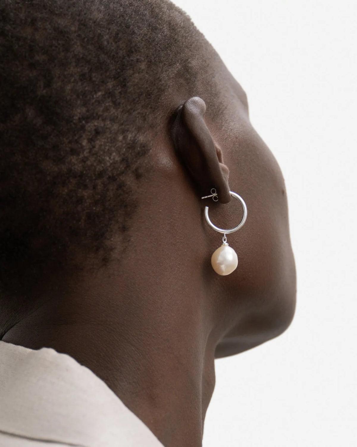 Monaco Baroque Pearl Hoop Earrings
