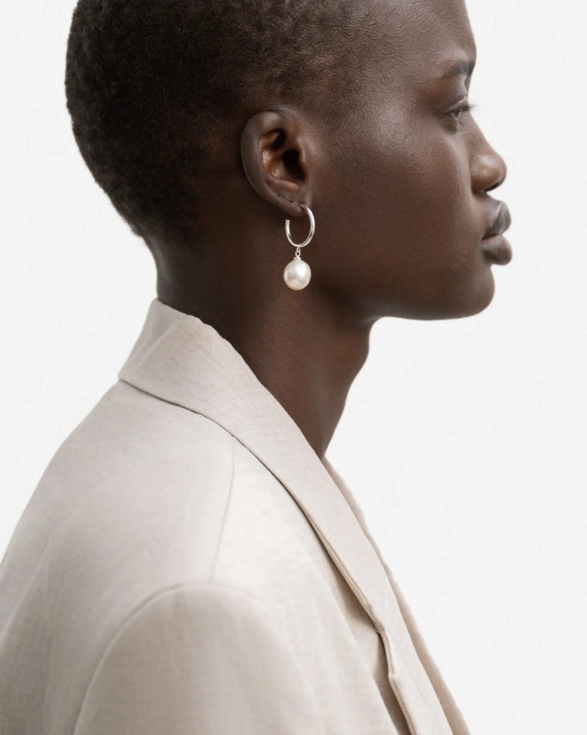 Monaco Baroque Pearl Hoop Earrings
