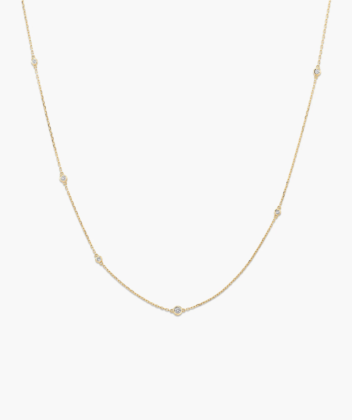 Multi Station Round Diamond Necklace