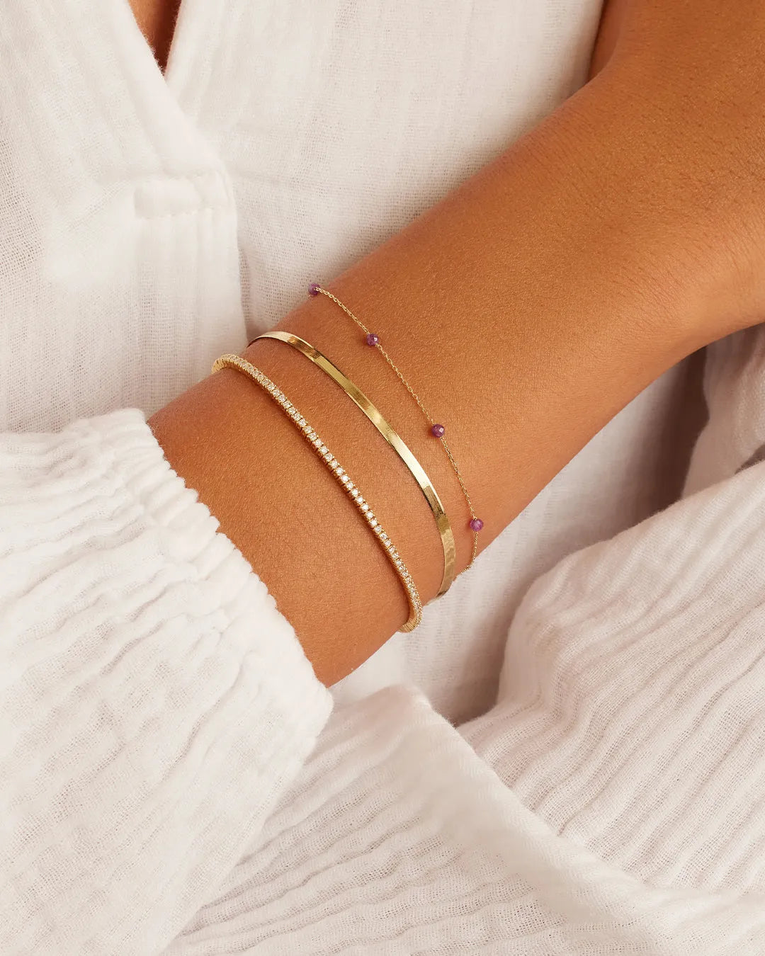Newport Birthstone Bracelet in 14K Gold