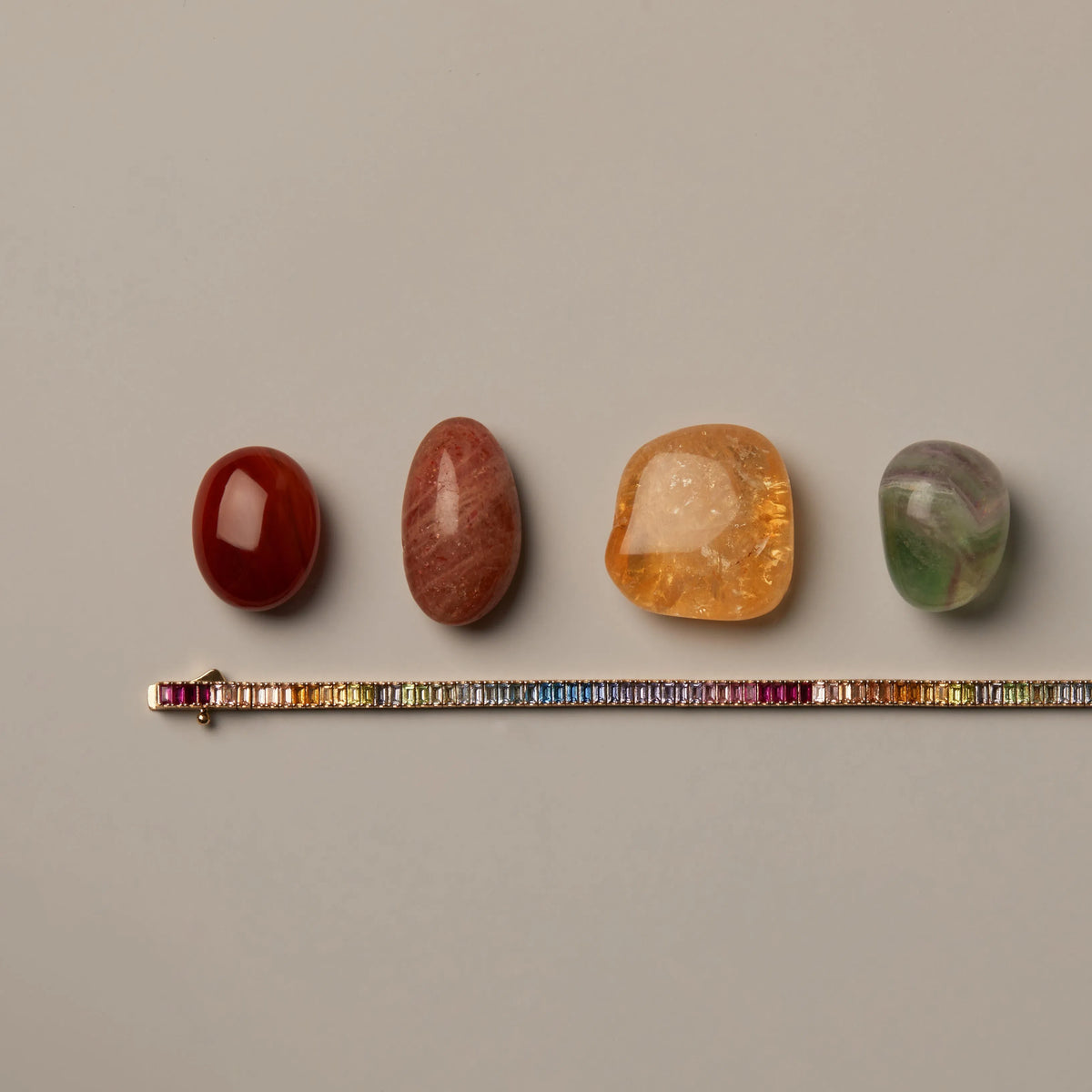 Ombré Rainbow Baguette Tennis Bracelet