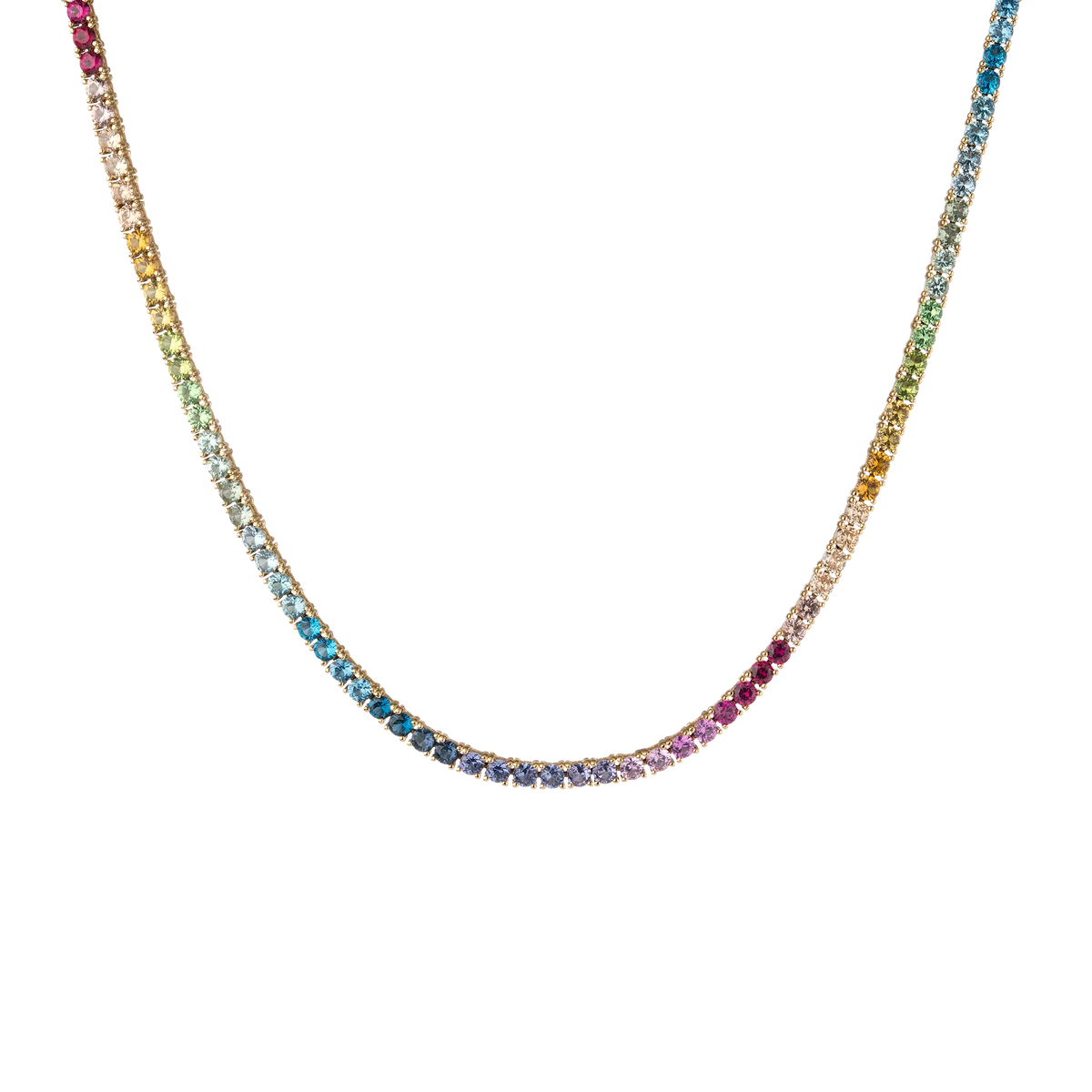Ombré Rainbow Tennis Necklace