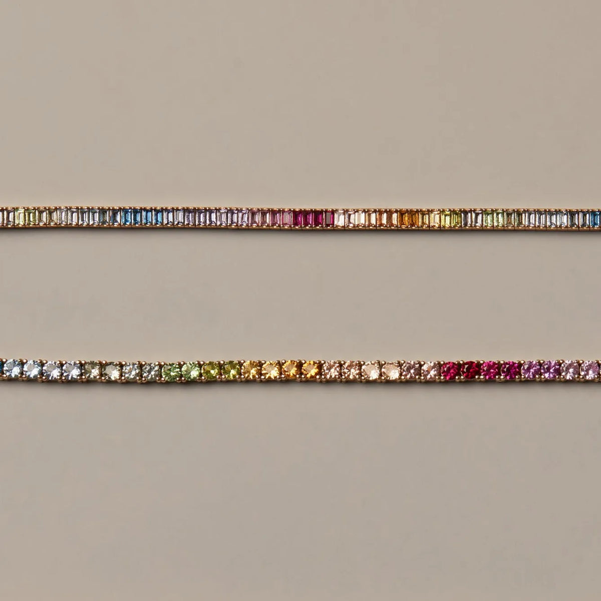 Ombré Rainbow Tennis Necklace