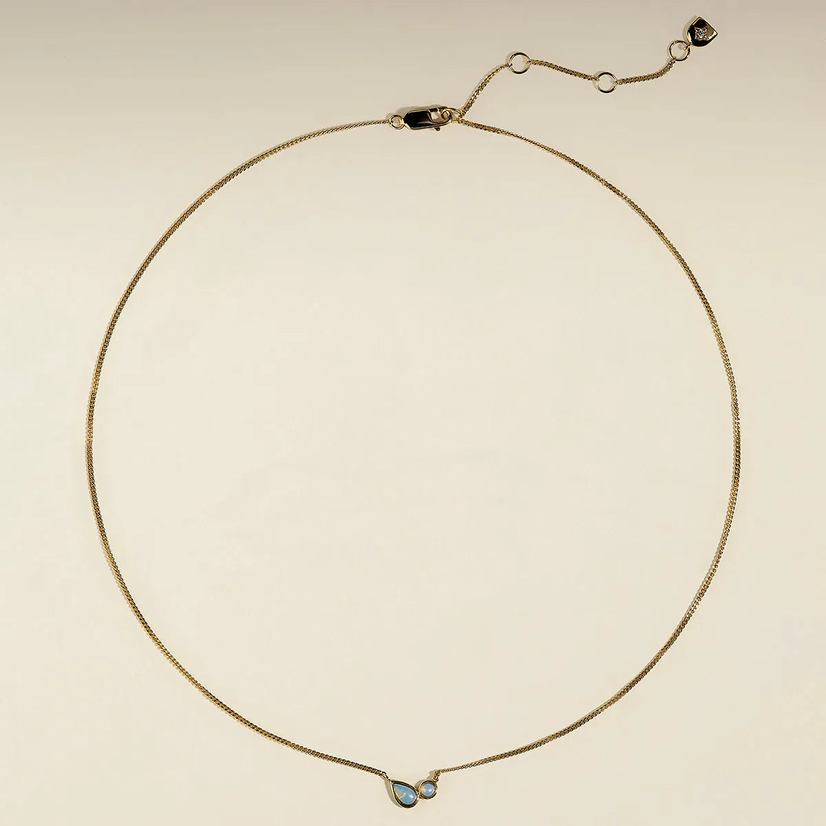 Opal Bezel Pendant Necklace in Gold