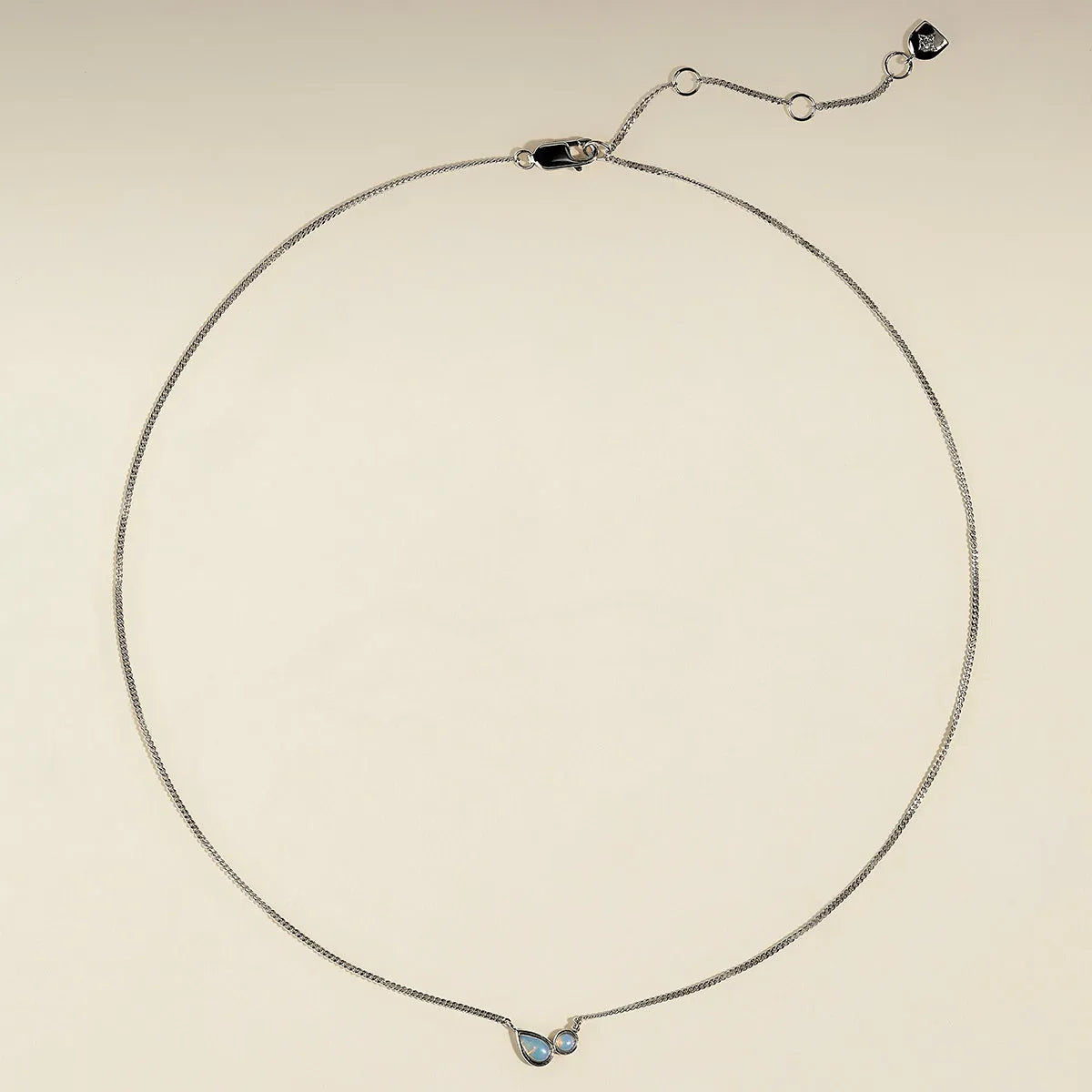 Opal Bezel Pendant Necklace in Silver