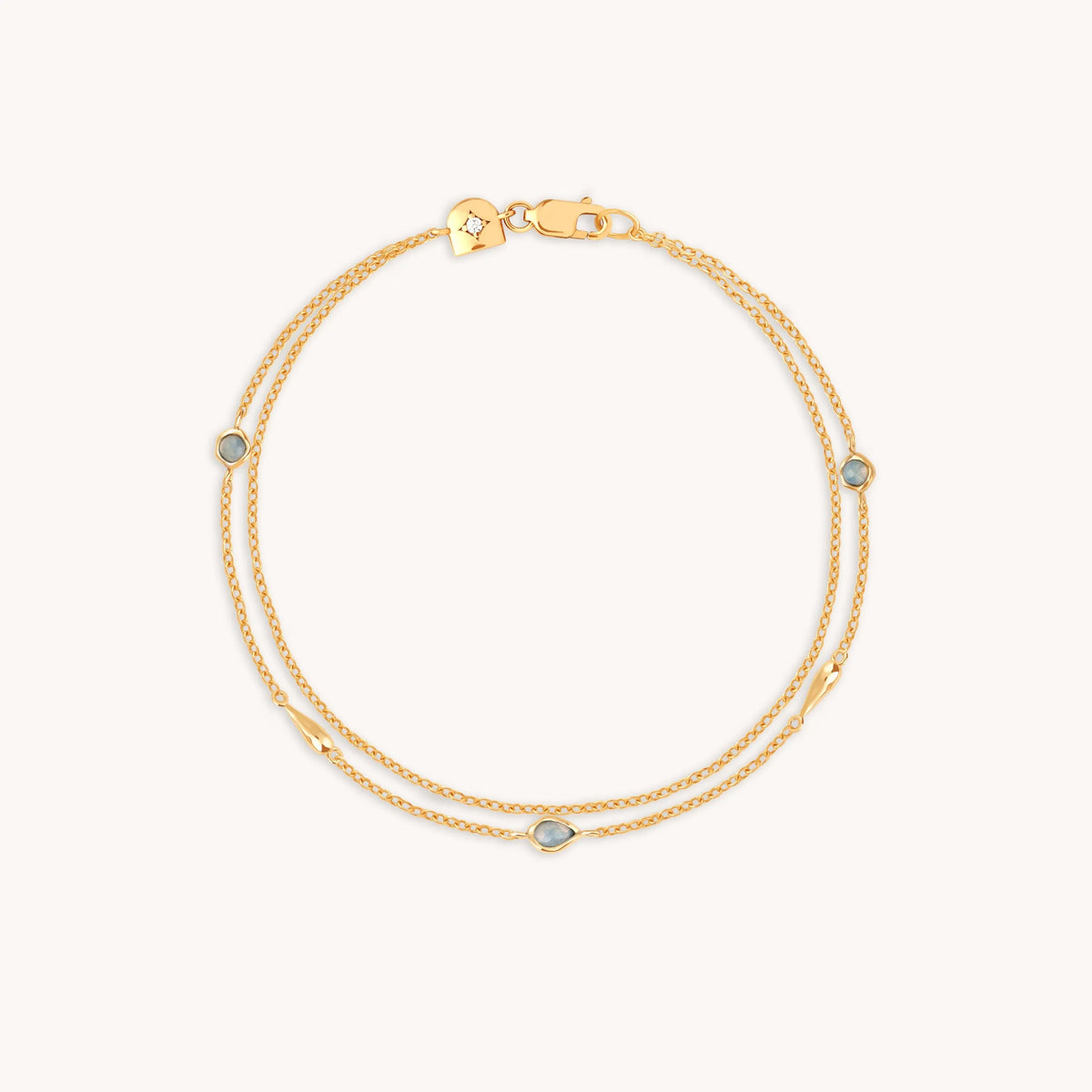 Opal Charm Double Bracelet in Gold
