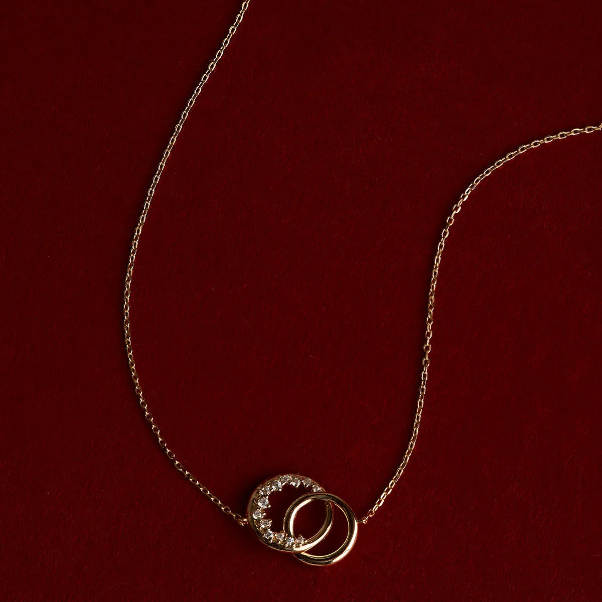 Orbit Crystal Pendant Necklace in Gold