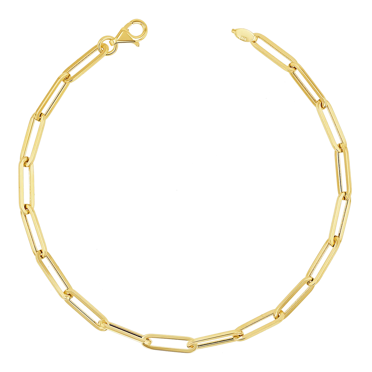 Paperclip Chain Bracelet in 14K Gold