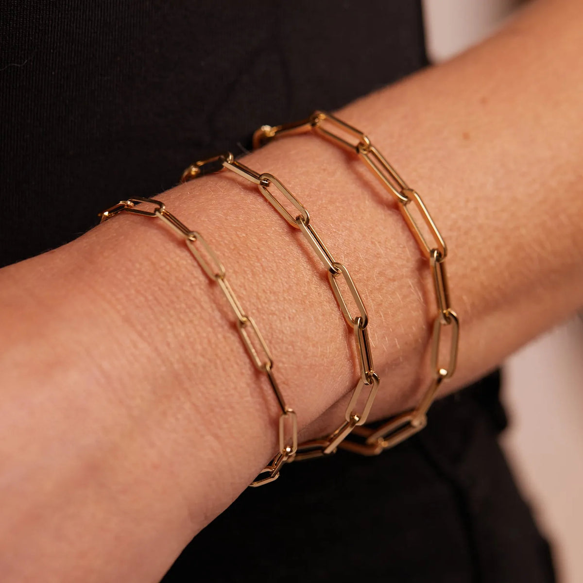 Paperclip Chain Bracelet in 14K Gold
