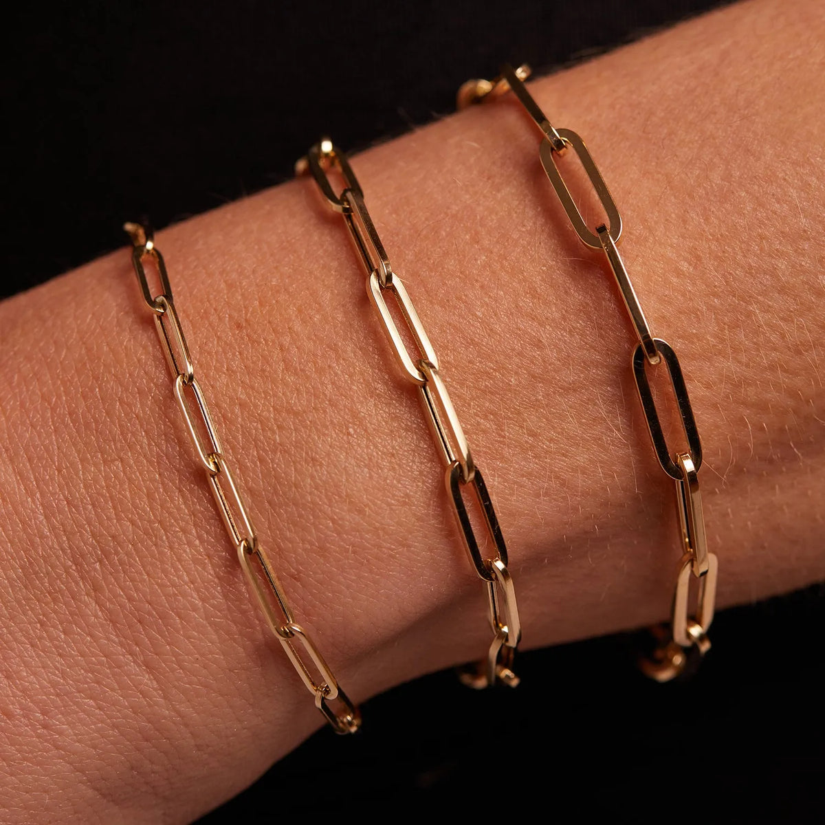 Paperclip Chain Bracelet in 14K Gold
