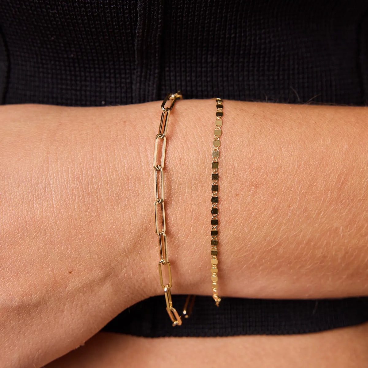 Paperclip Chain Bracelet in 14K Gold