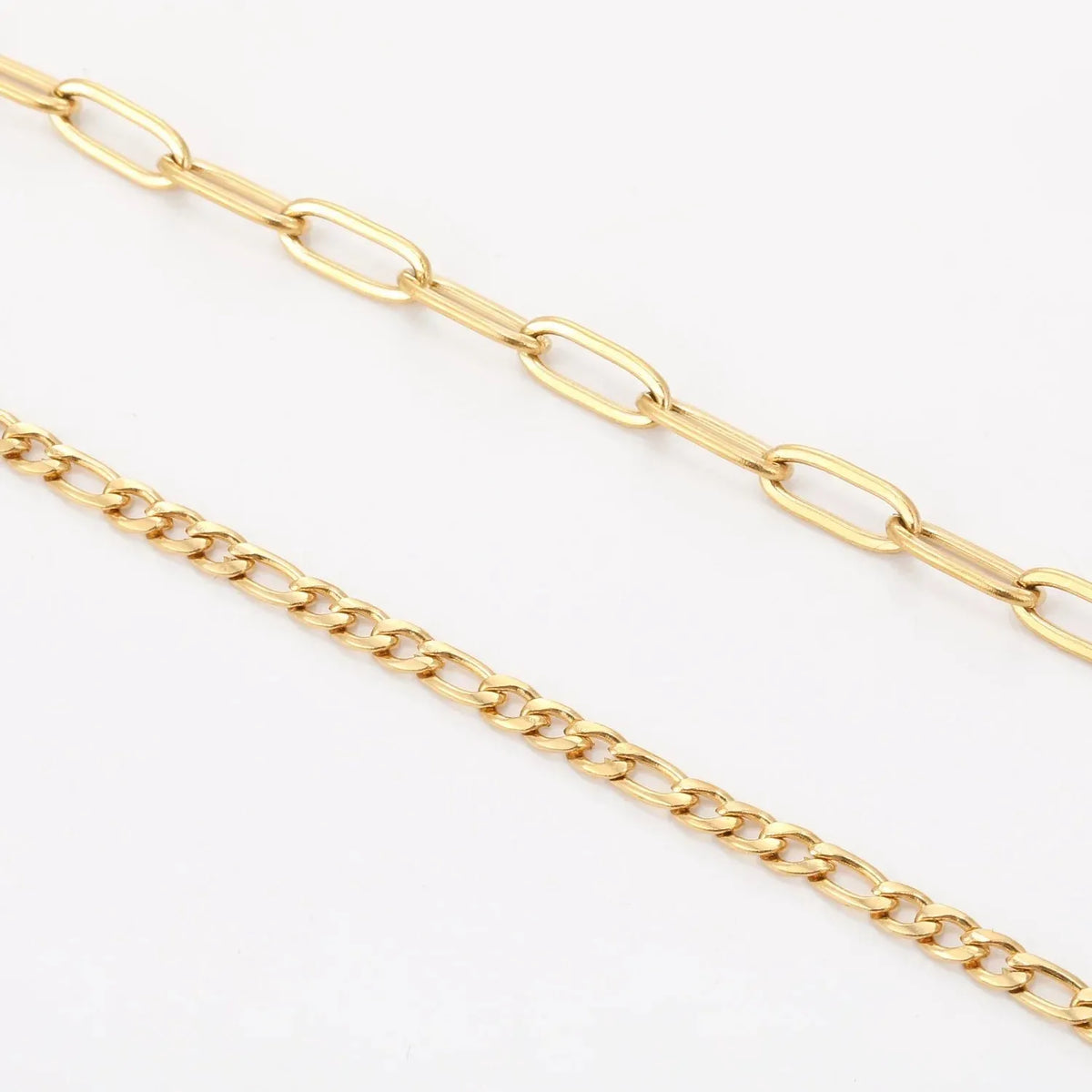 Paperclip Figaro Bracelet Set