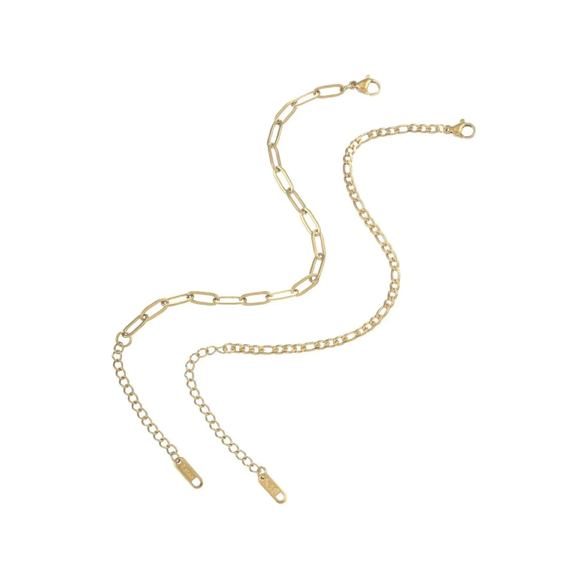 Paperclip Figaro Bracelet Set
