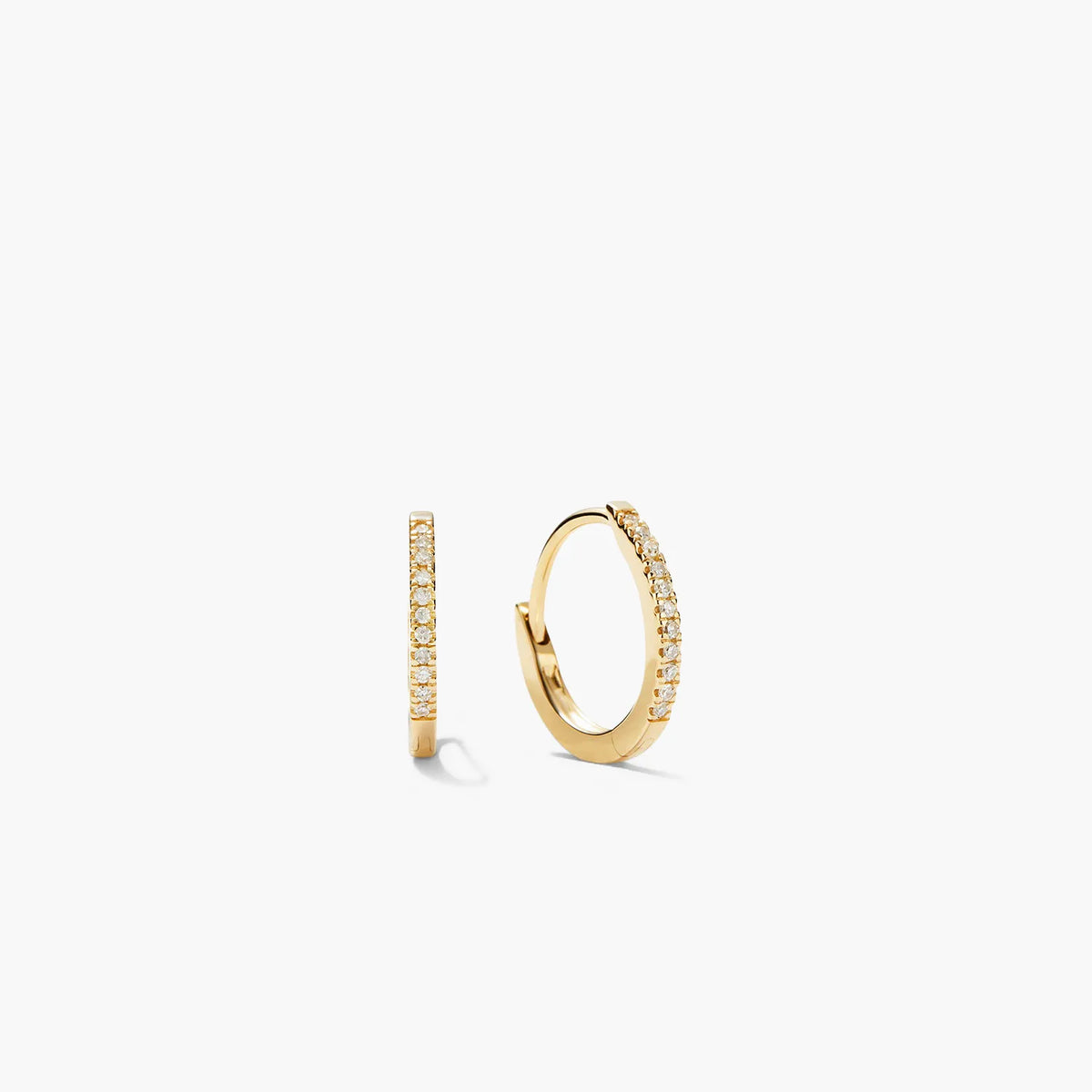 Pavé Diamond Huggie Hoop Earrings