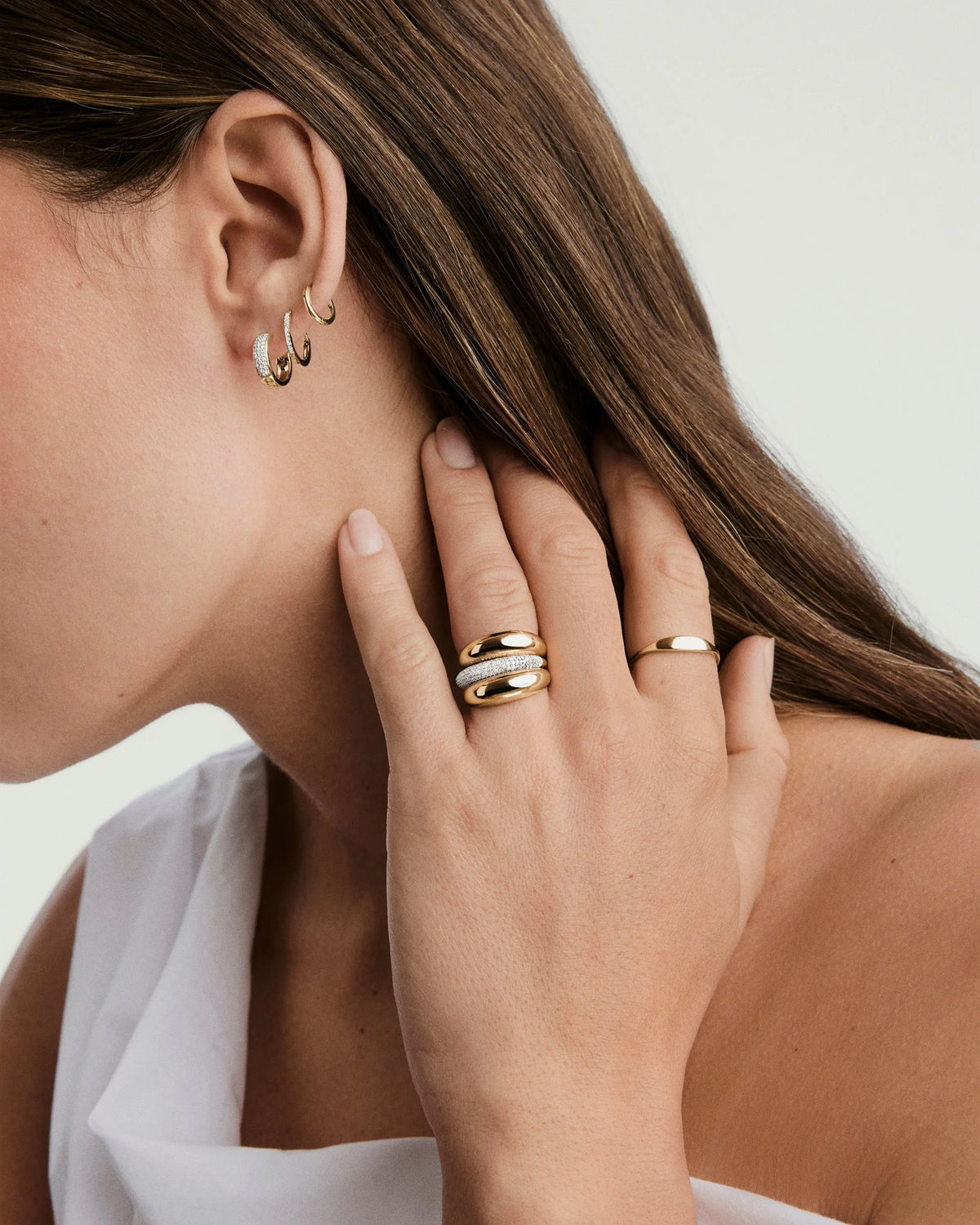 Pavé Diamond Huggie Hoop Earrings