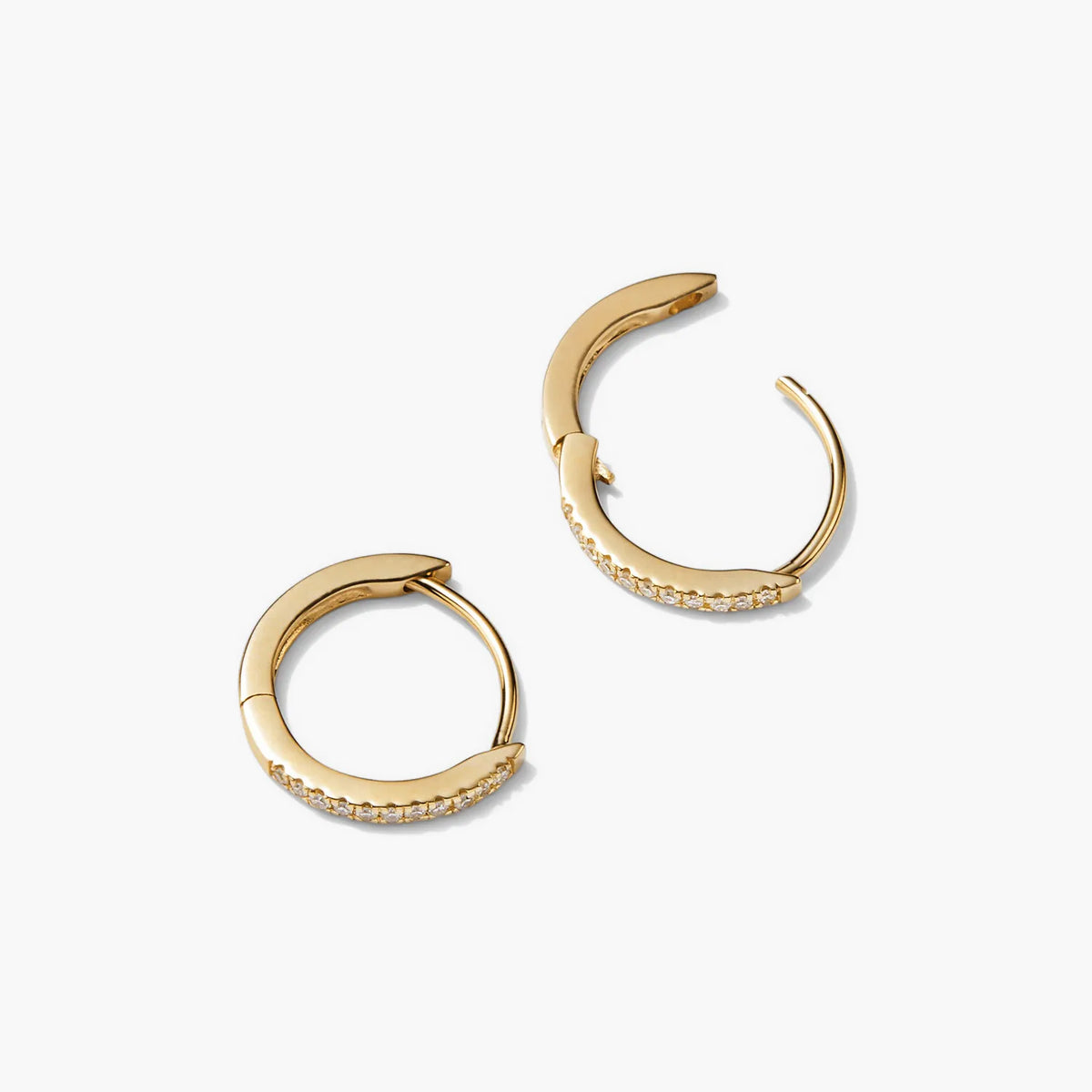 Pavé Diamond Huggie Hoop Earrings