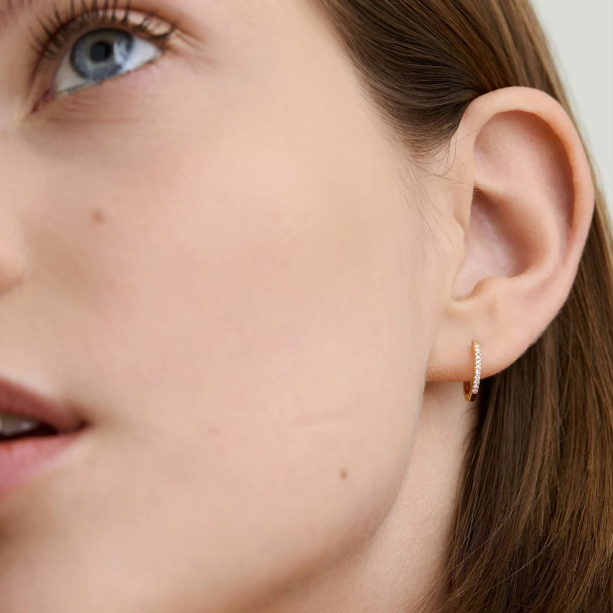 Pavé Diamond Huggie Hoop Earrings