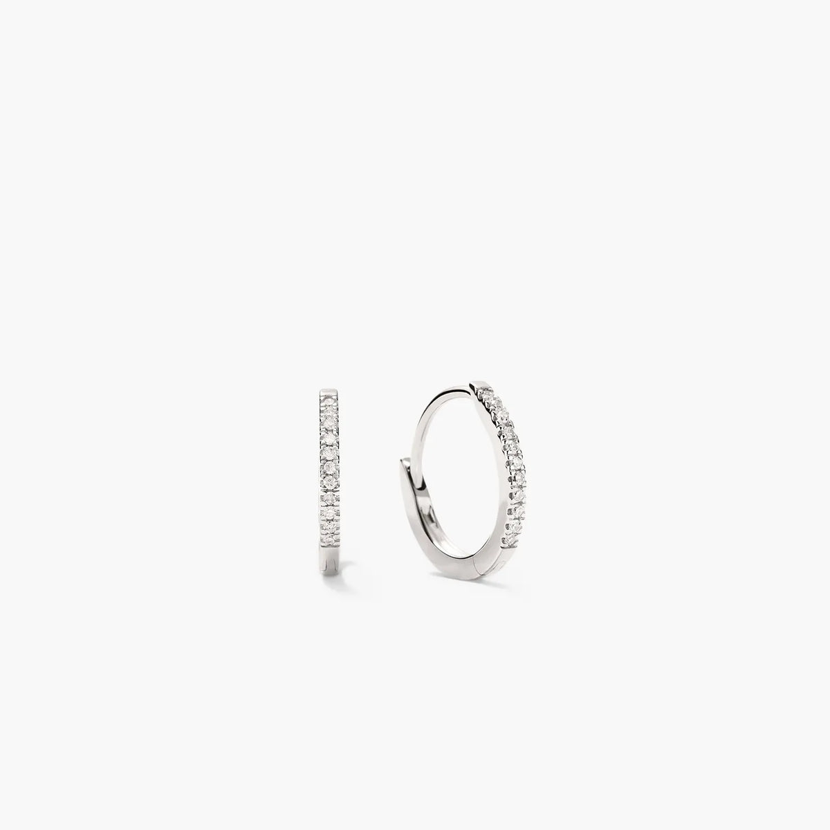 Pavé Diamond Huggie Hoop Earrings