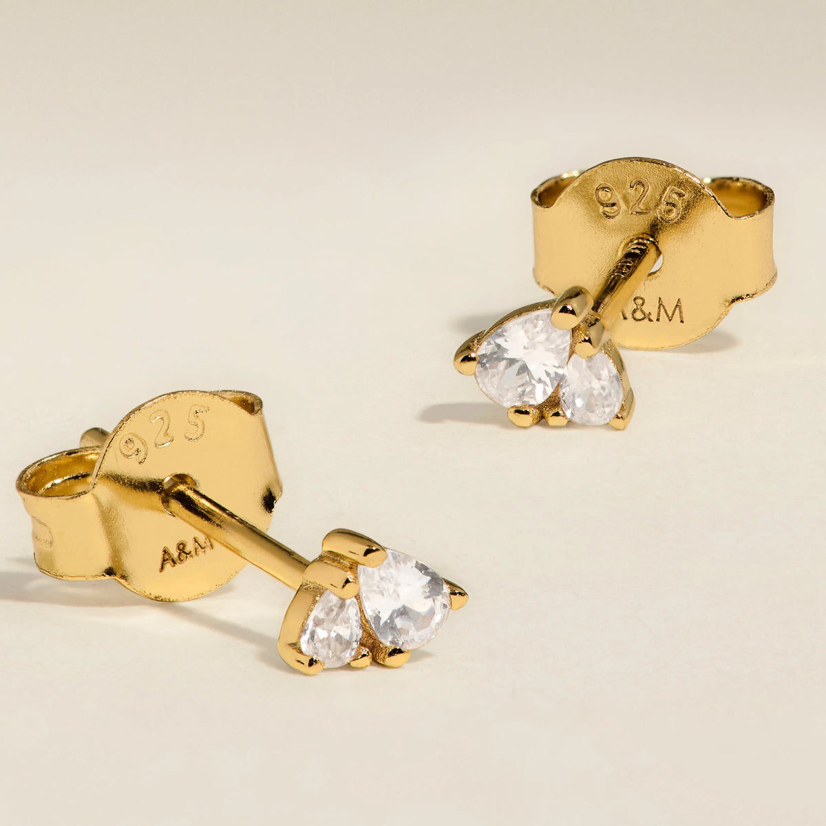 Pear Cluster Stud Earrings in Gold