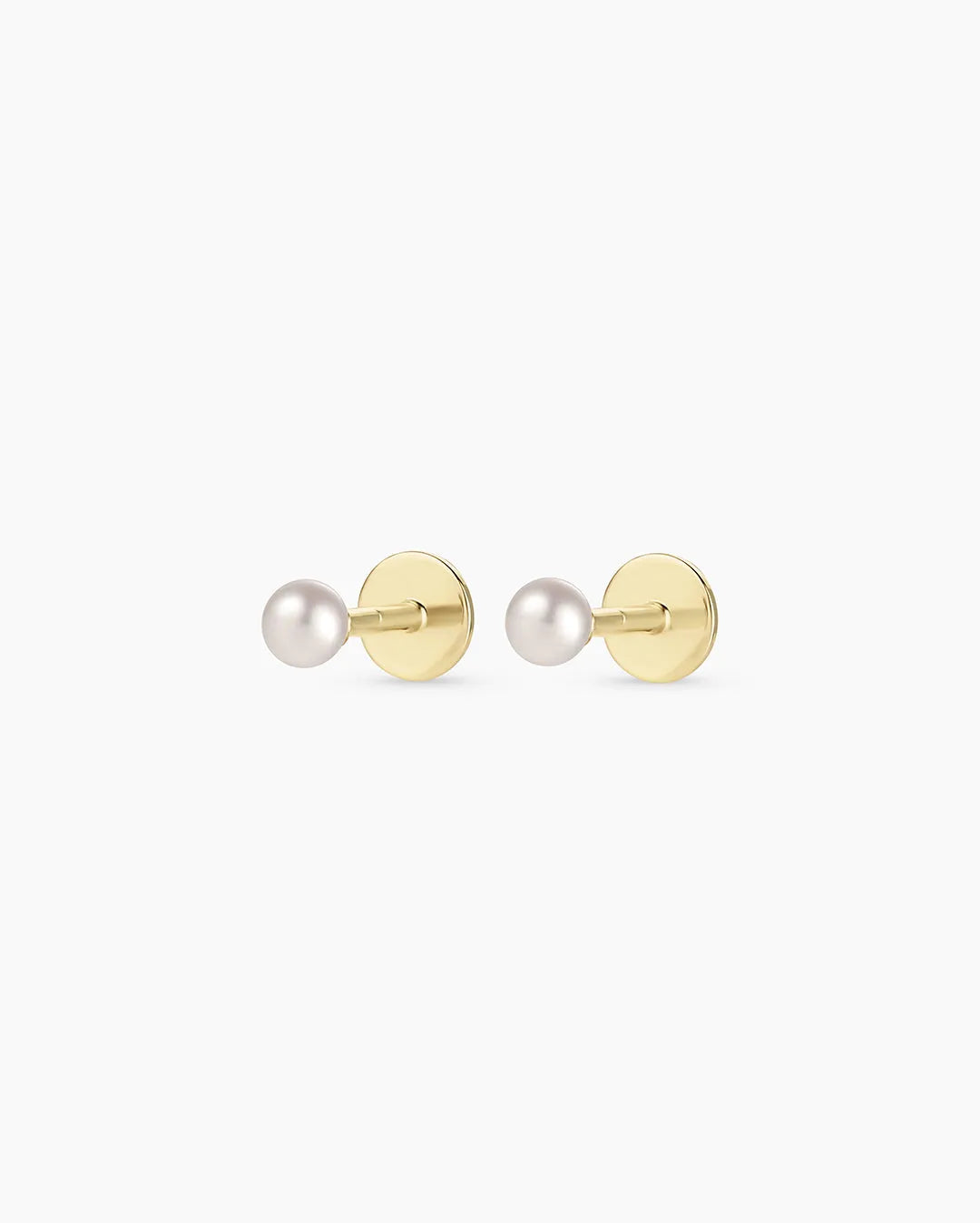 Pearl Flat Back Studs in 14K Solid Gold