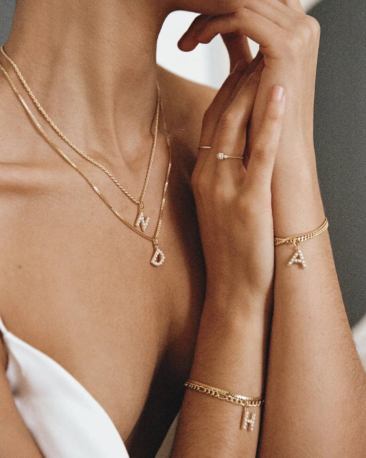 Pearl Letter Charm