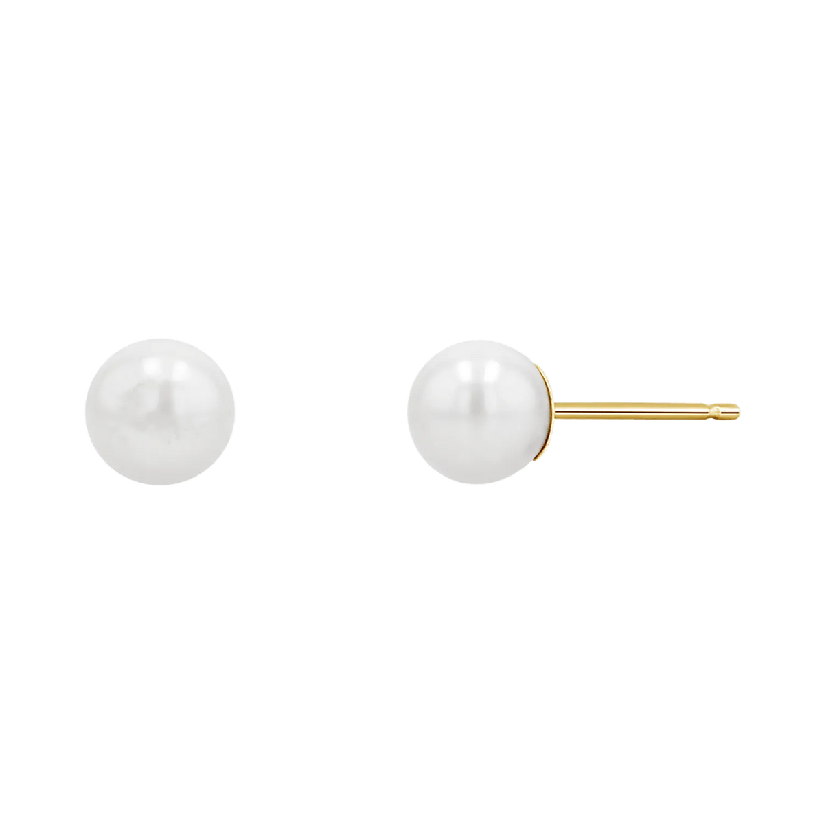 Pearl Stud Earrings in 14K Gold