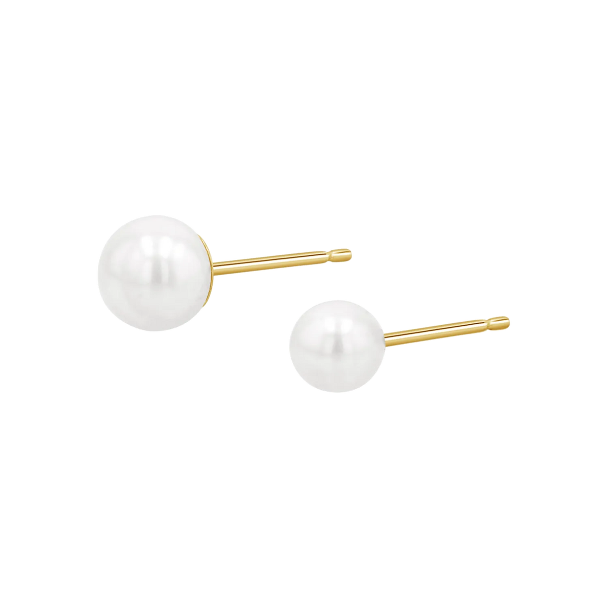 Pearl Stud Earrings in 14K Gold