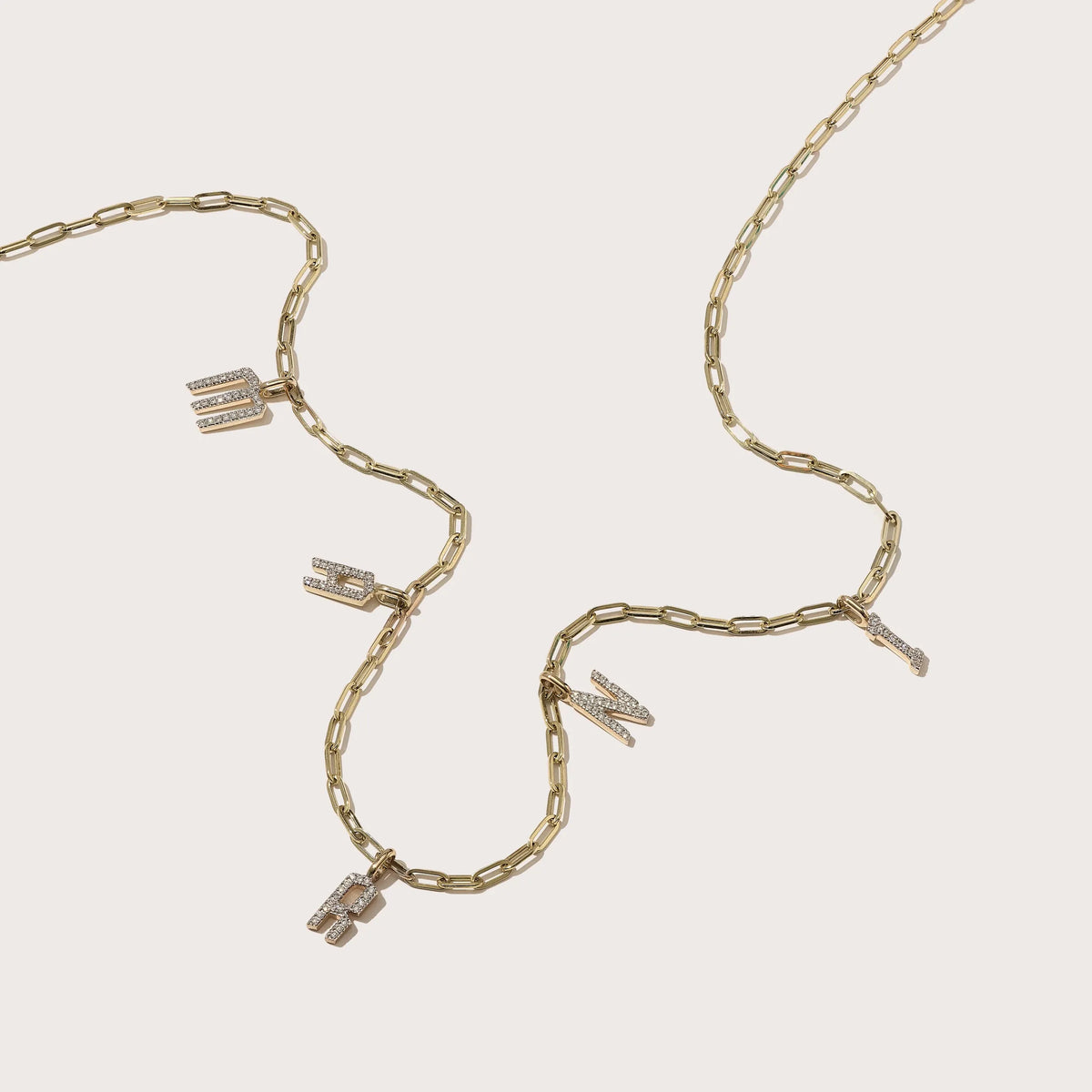 Personalised Initial Diamond Necklace in Solid Gold