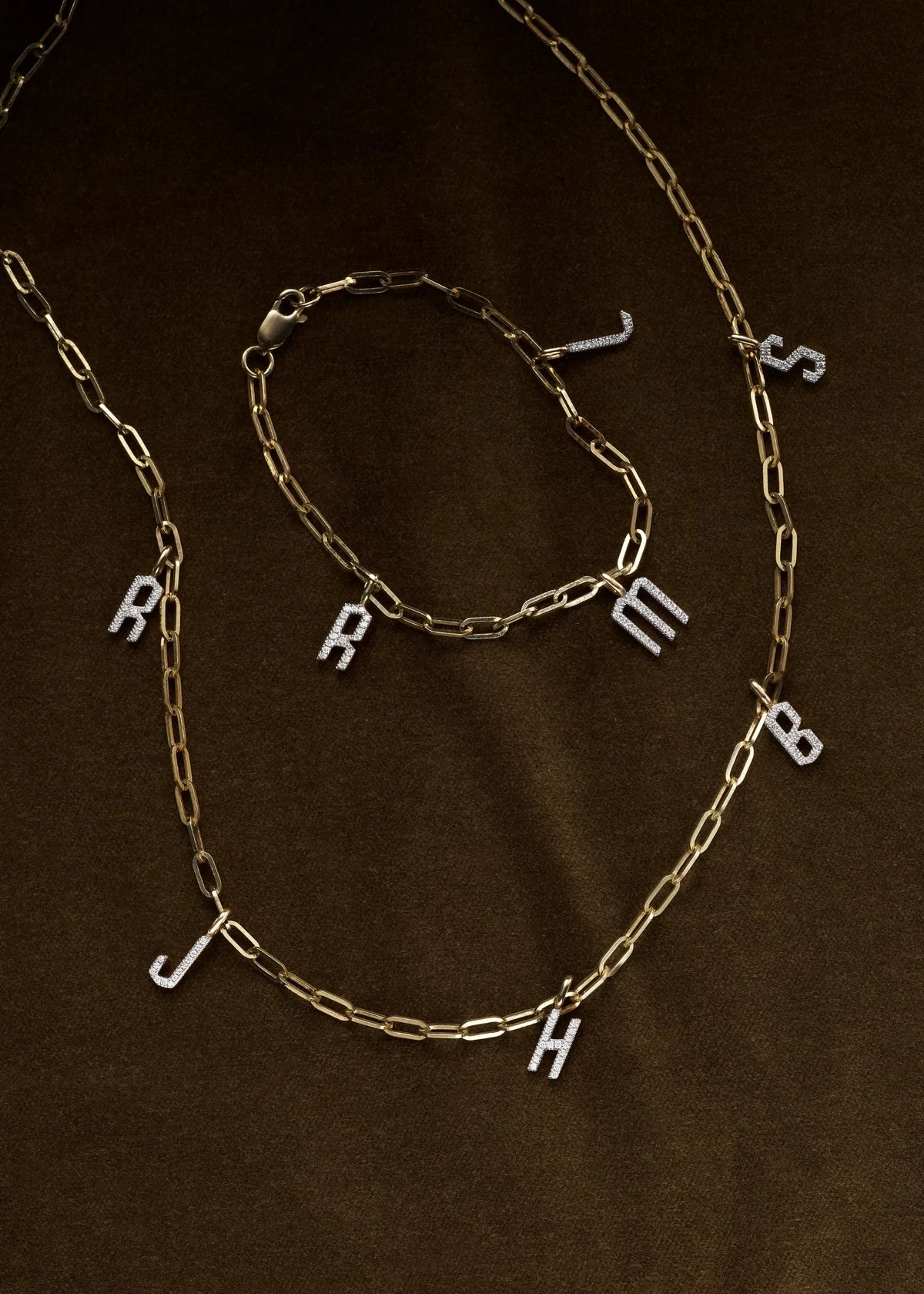 Personalised Initial Diamond Necklace in Solid Gold