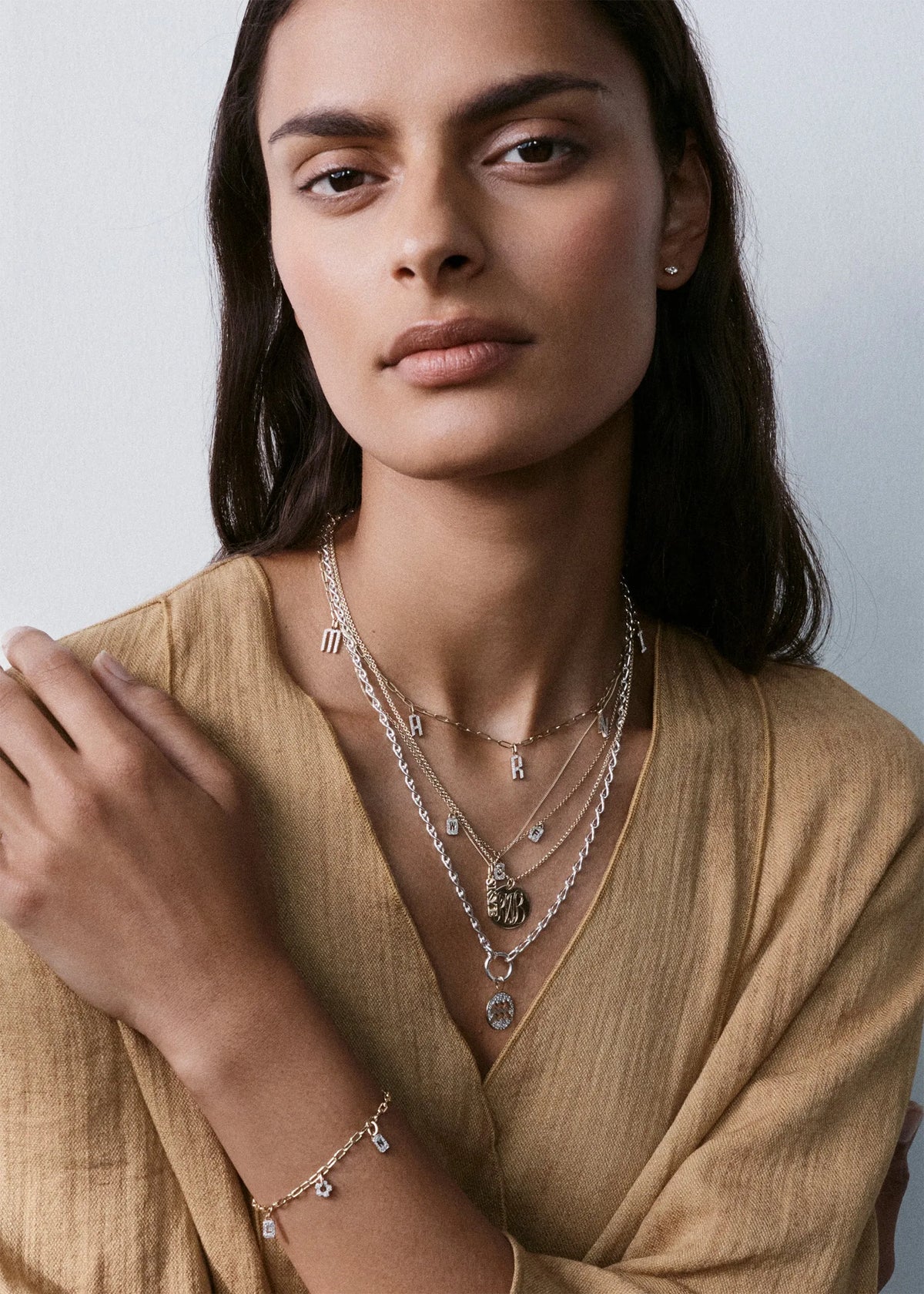 Personalised Initial Diamond Necklace in Solid Gold