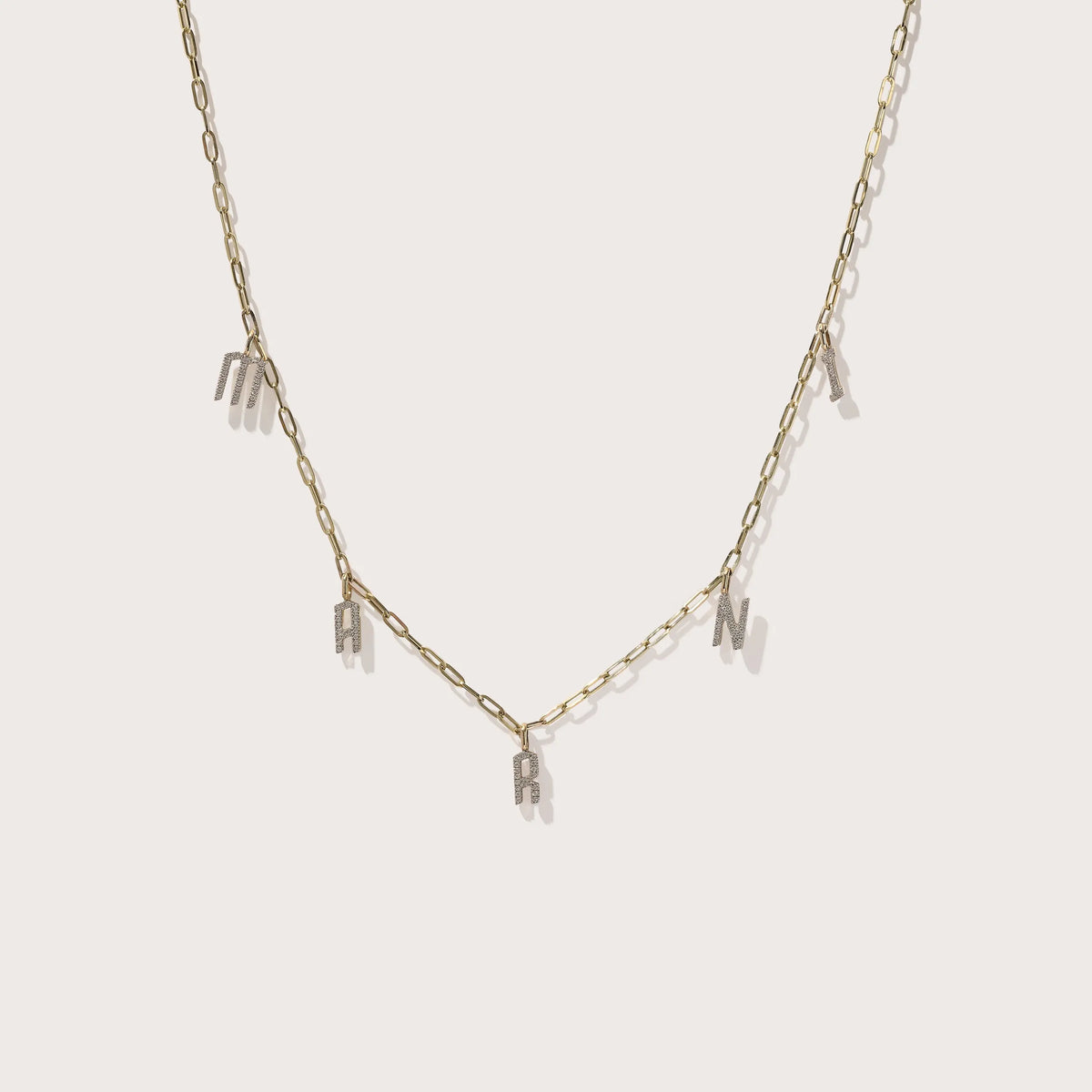 Personalised Initial Diamond Necklace in Solid Gold