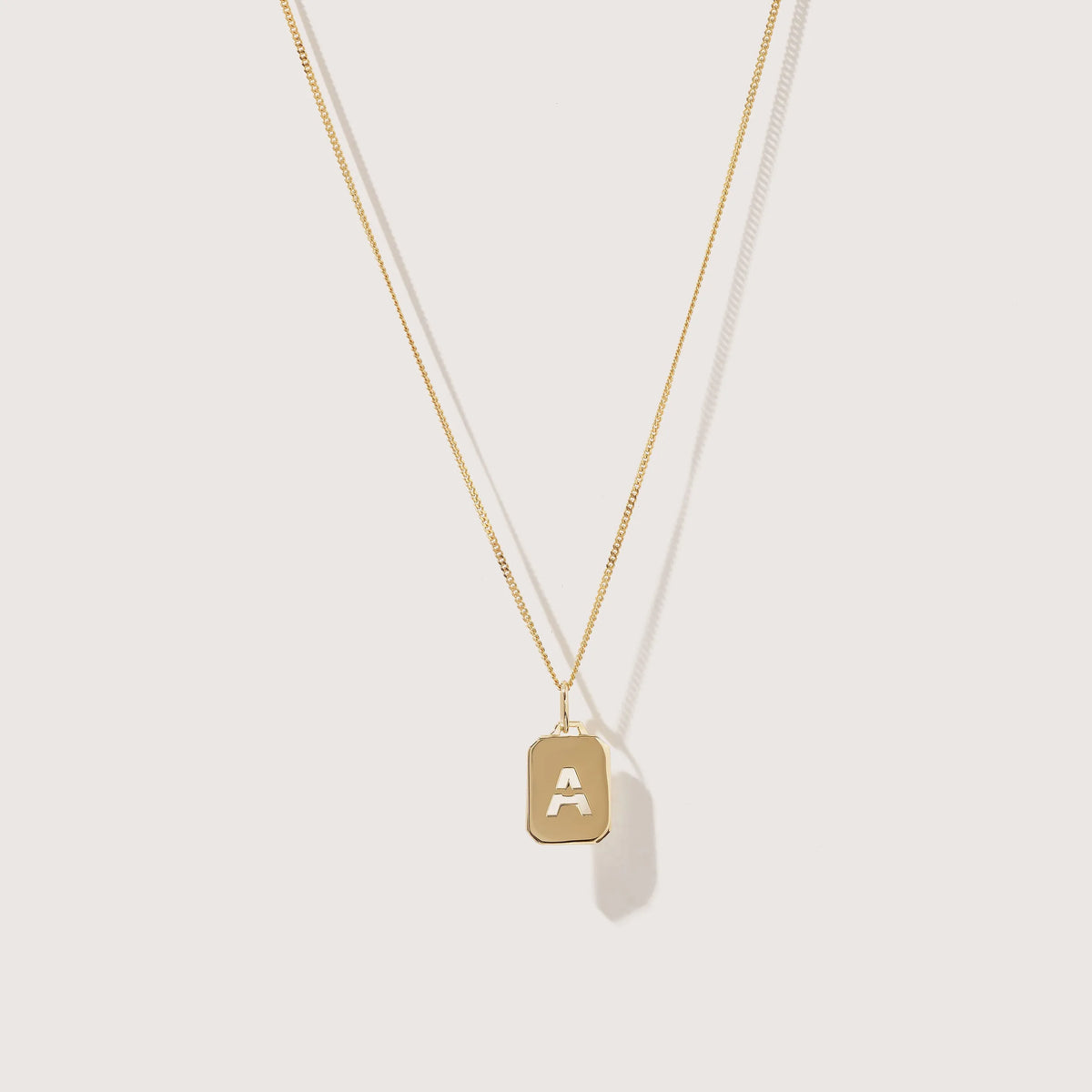 Personalised Initial Tag Pendant in Gold