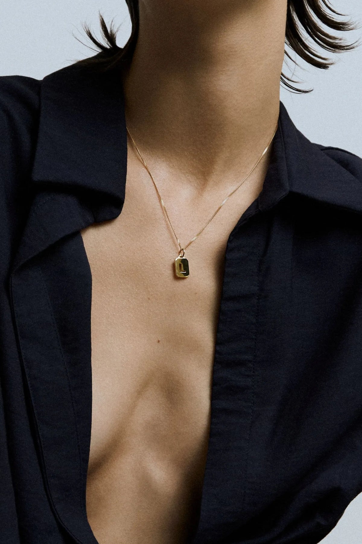Personalised Initial Tag Pendant in Gold