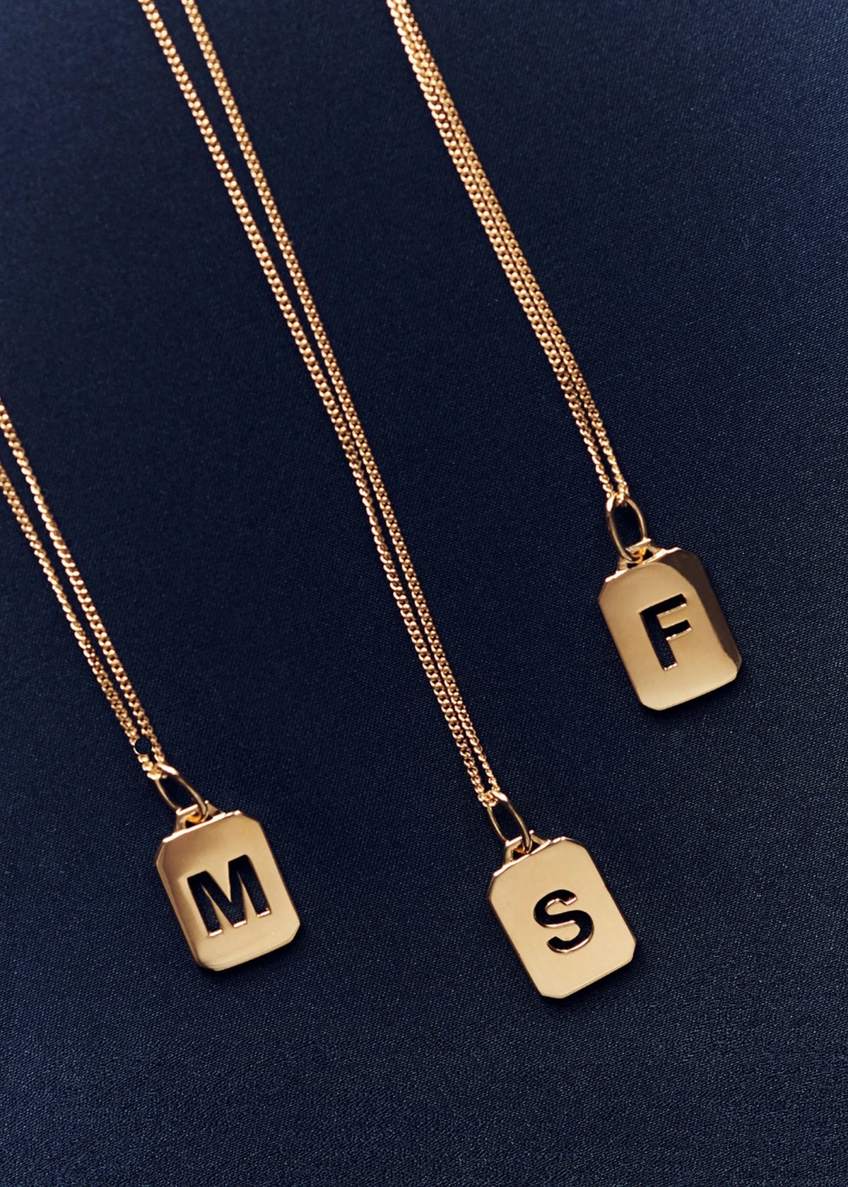 Personalised Initial Tag Pendant in Gold