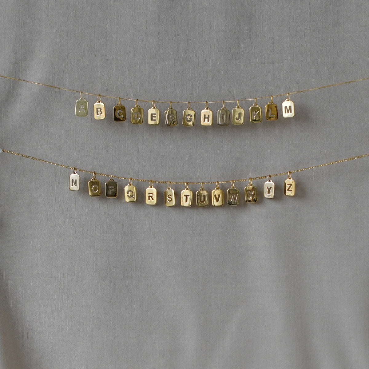 Personalised Initial Tag Pendant in Gold