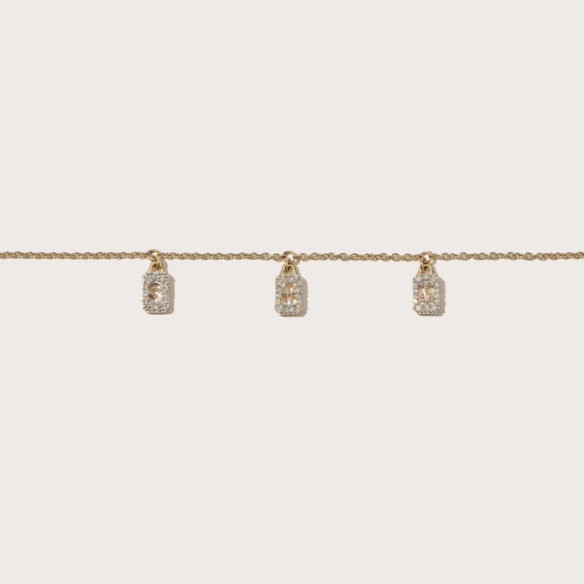 Personalised Tiny Diamond Tag Necklace