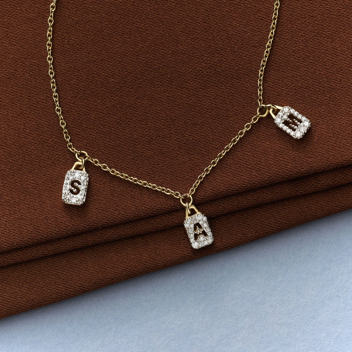 Personalised Tiny Diamond Tag Necklace