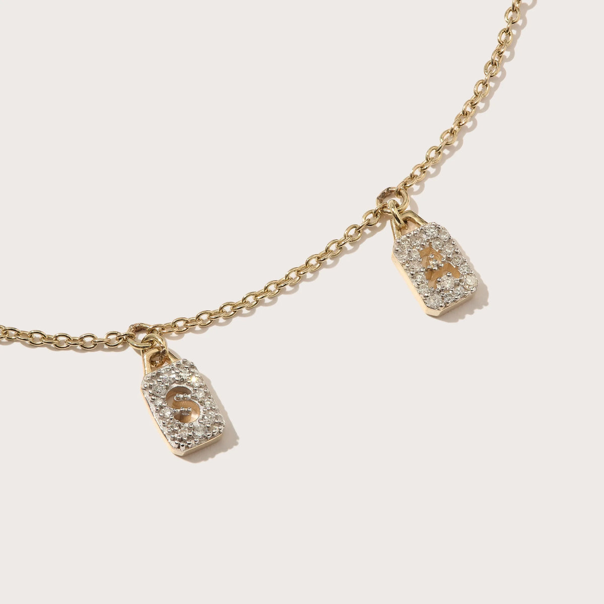 Personalised Tiny Diamond Tag Necklace
